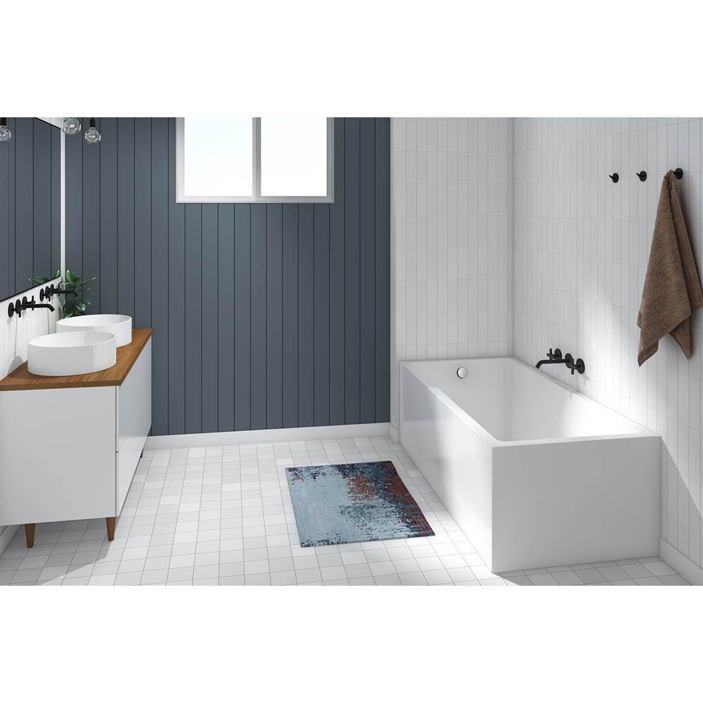 Acryline Trend II corner skirt bath right 65 5/8'' x 30'' x 20'' left hand drain Duo system