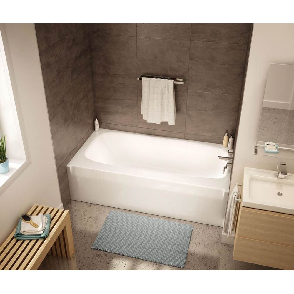 Aker TO-3060 AFR AcrylX Alcove Right-Hand Drain Bath in Sterling Silver