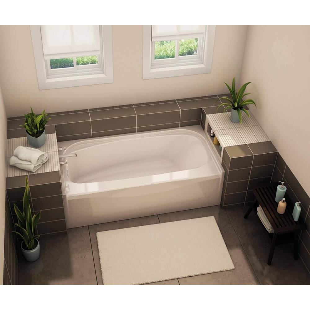 Aker TOF-3060 AcrylX Alcove Left-Hand Drain Bath in Sterling Silver