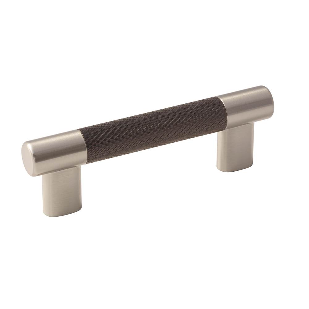 Amerock Esquire 3in and 3-3/4 in (76mm and 96 mm) Center-to-Center Satin Nickel/Oil-Rubbed Bronze Cabinet Pull