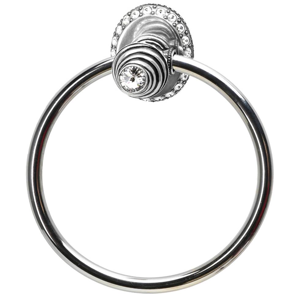 Carpe Diem Hardware Cache Ll Full Swing Towel Smooth Ring Right With Swarovski Clear Crystals