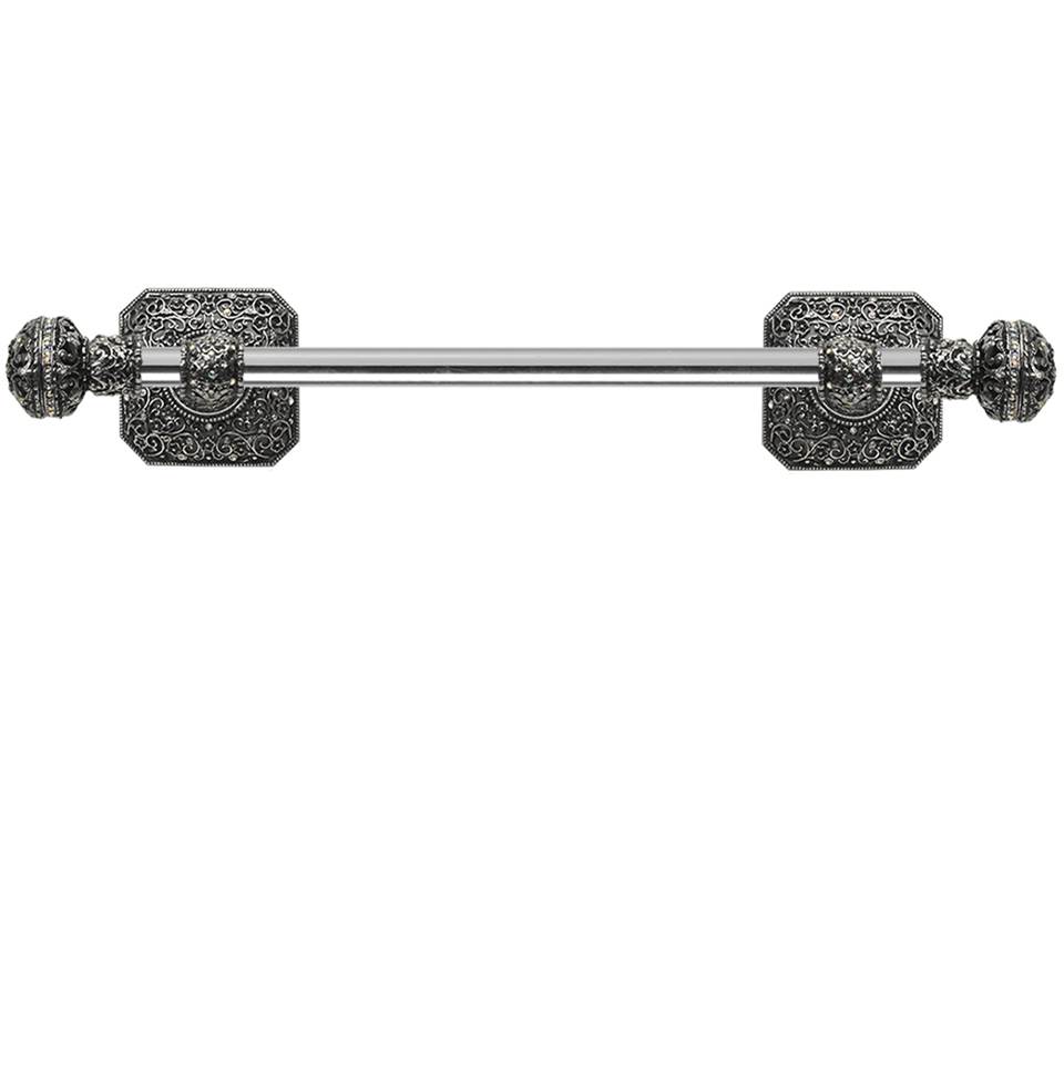 Carpe Diem Hardware Juliane Grace 32'' O.C. (Approximately) Towel Bar With 350 Swarovski Clear and Aurore Boreale Crystals With 5/8'' Smooth Center