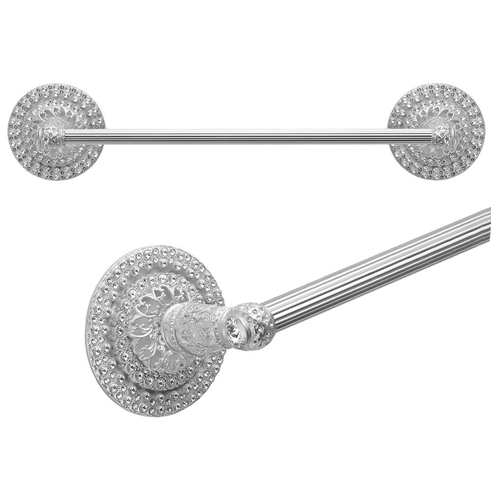 Carpe Diem Hardware Juliane Grace 32'' O.C. (Approximately) Towel Bar With Swarovski Clear Crystals With 5/8'' Reeded Center
