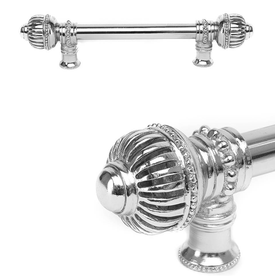 Carpe Diem Hardware Cricket Cage 9'' O.C. (Approximately) With 5/8'' Smooth Center Long Pull Large Finial In Platinum.