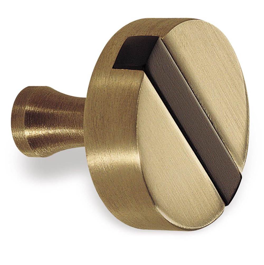 Colonial Bronze Top Striped Cabinet Knob Hand Finished in Polished Nickel and Satin Nickel