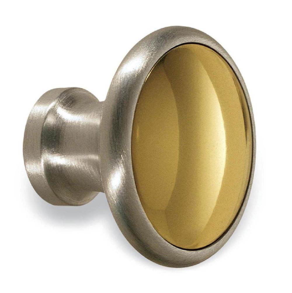 Colonial Bronze Cabinet Knob Hand Finished in Heritage Bronze and Satin Brass