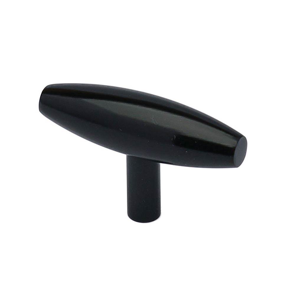 Colonial Bronze T Cabinet Knob Hand Finished in Satin Black