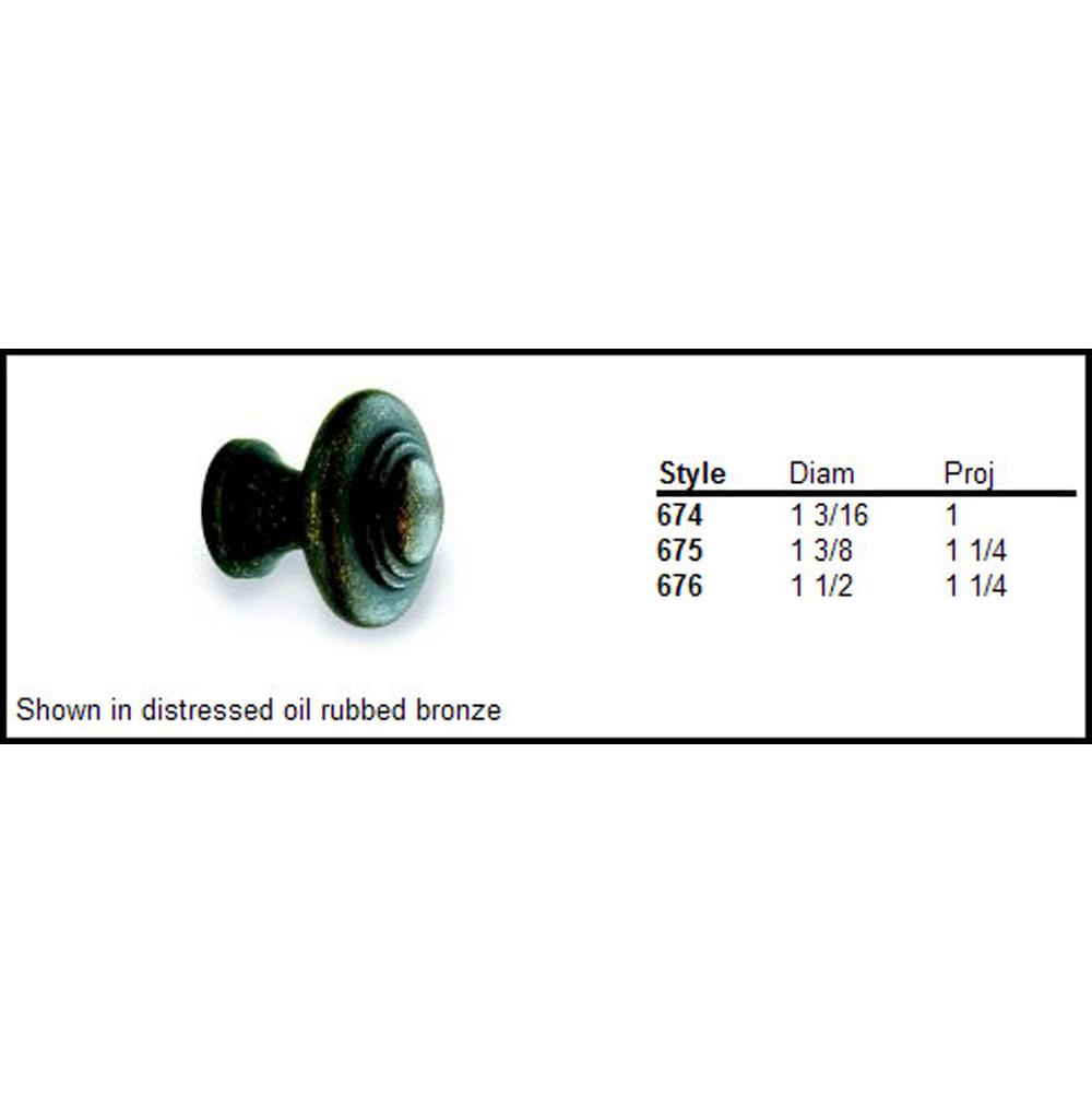 Colonial Bronze Cabinet Knob Hand Finished in Matte Pewter