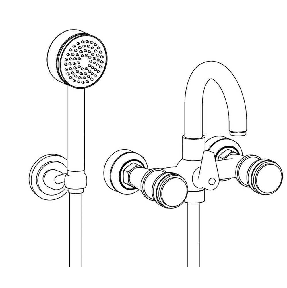 Cristal & Bronze Wall Mounted Bath And Shower Mixer With Handshower Set And Hose