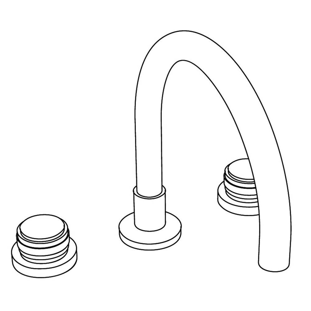 Cristal & Bronze Rim Mounted 3-Hole Bath Mixer, With Connection Hoses