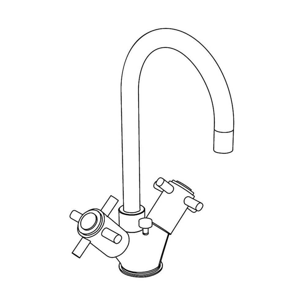 Cristal & Bronze Single-Hole Basin Mixer, Hoses & Connection, With Waste
