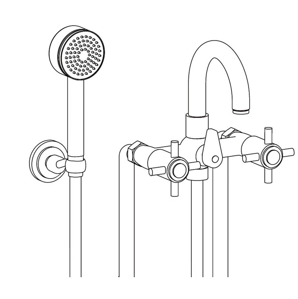 Cristal & Bronze Floor Mounted Bath And Shower Mixer With Handshower Set And Hose