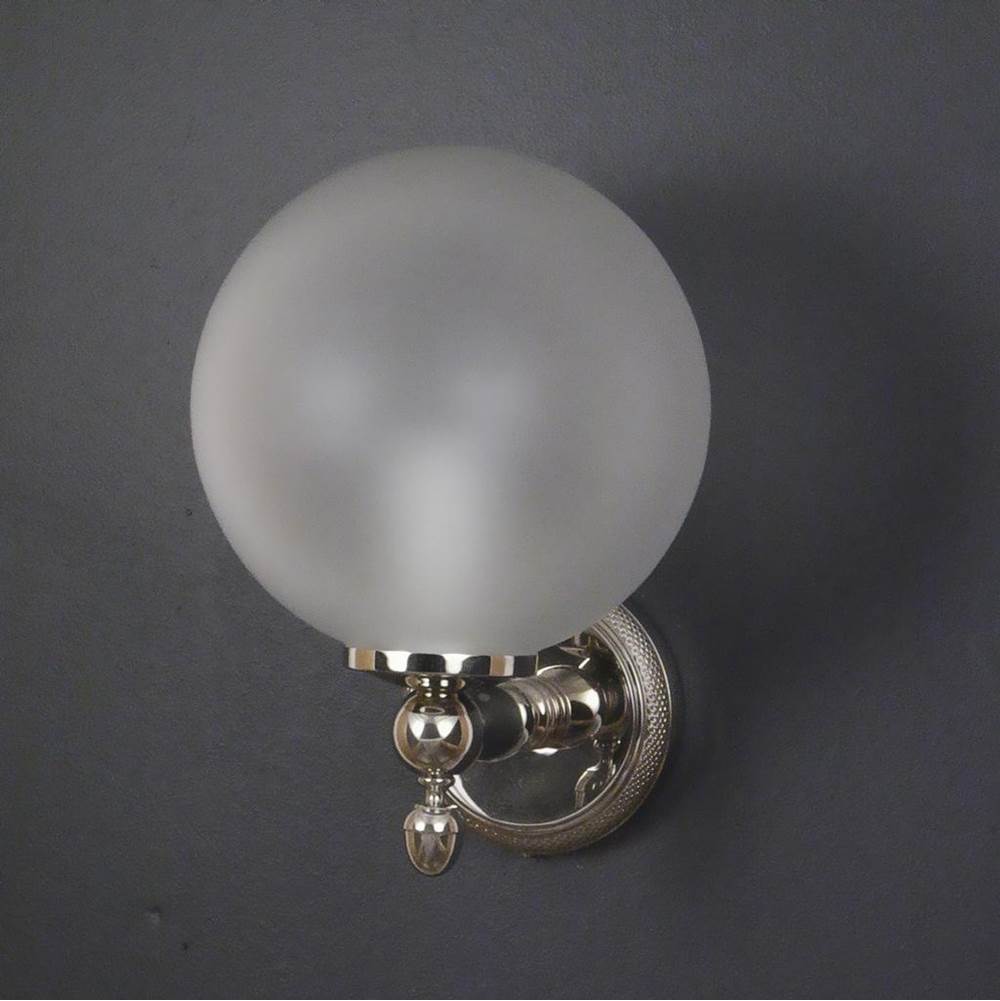 Cristal & Bronze Single Wall Light, One Closed Frosted Globe, Class Ii