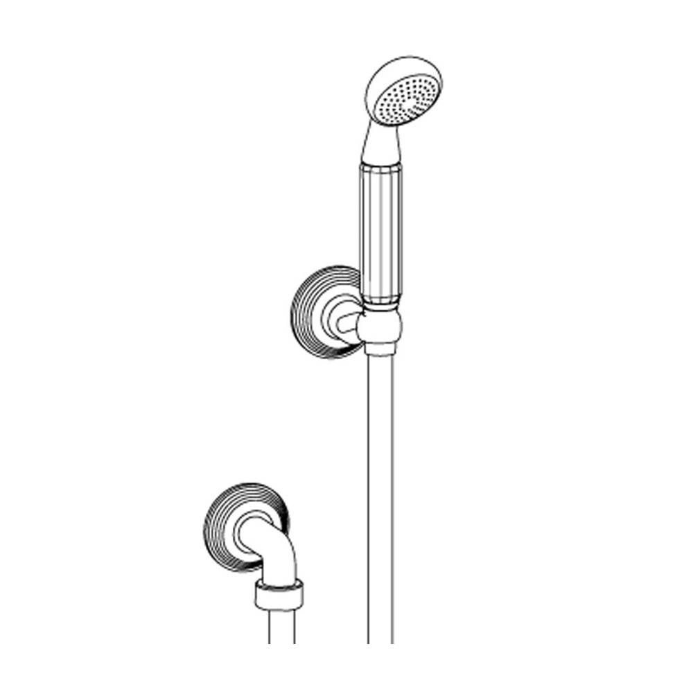 Cristal & Bronze Wall Shower Set On Fixed Hook, With Elbow 1/2'' And Hose 150cm