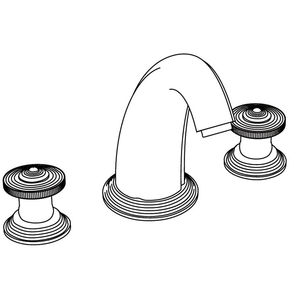 Cristal & Bronze Rim Mounted 3-Hole Bath Mixer, With Connection Hoses