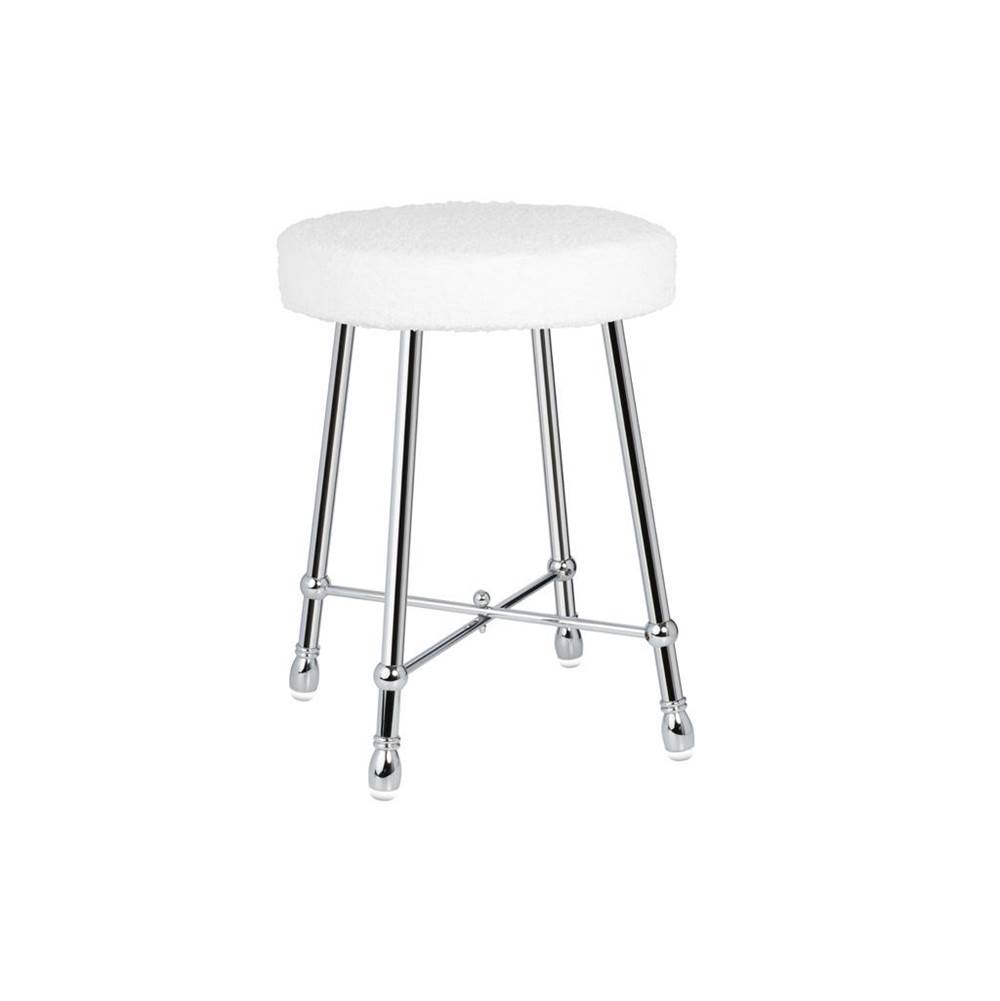 Cristal & Bronze Round Stool, Plain Legs, Ø34cm, H.47cm (Delivered Without Cover)