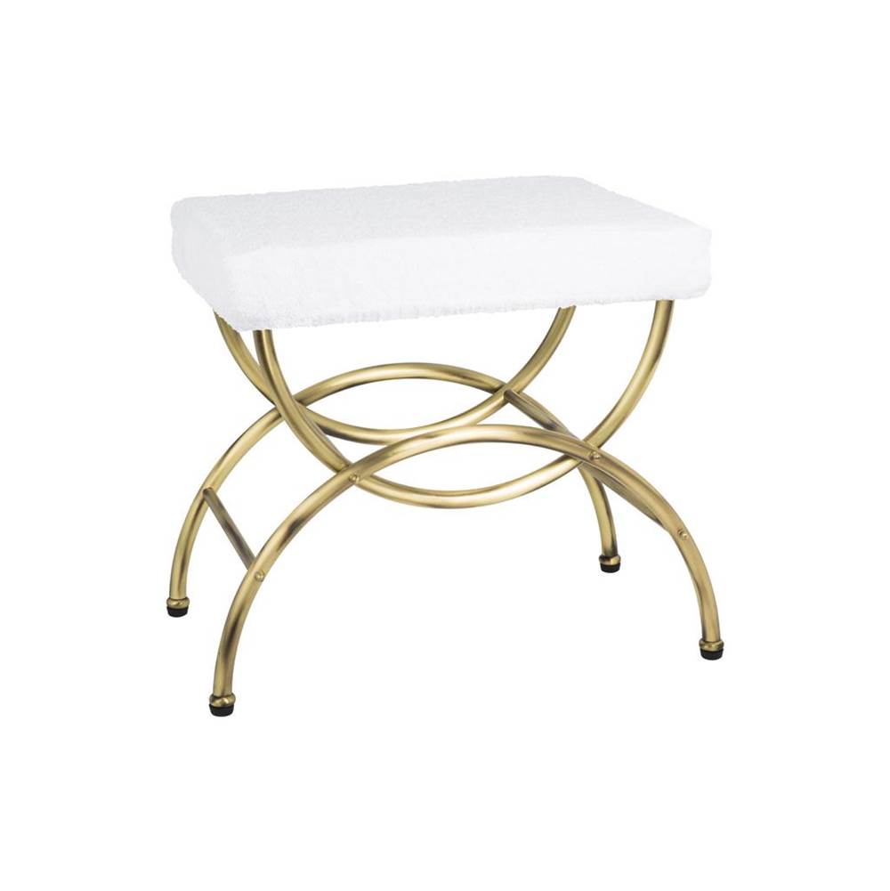 Cristal & Bronze Rectangular X Stool, Plain Legs, 47X32 cm, H.45cm (Delivered Without Cover)