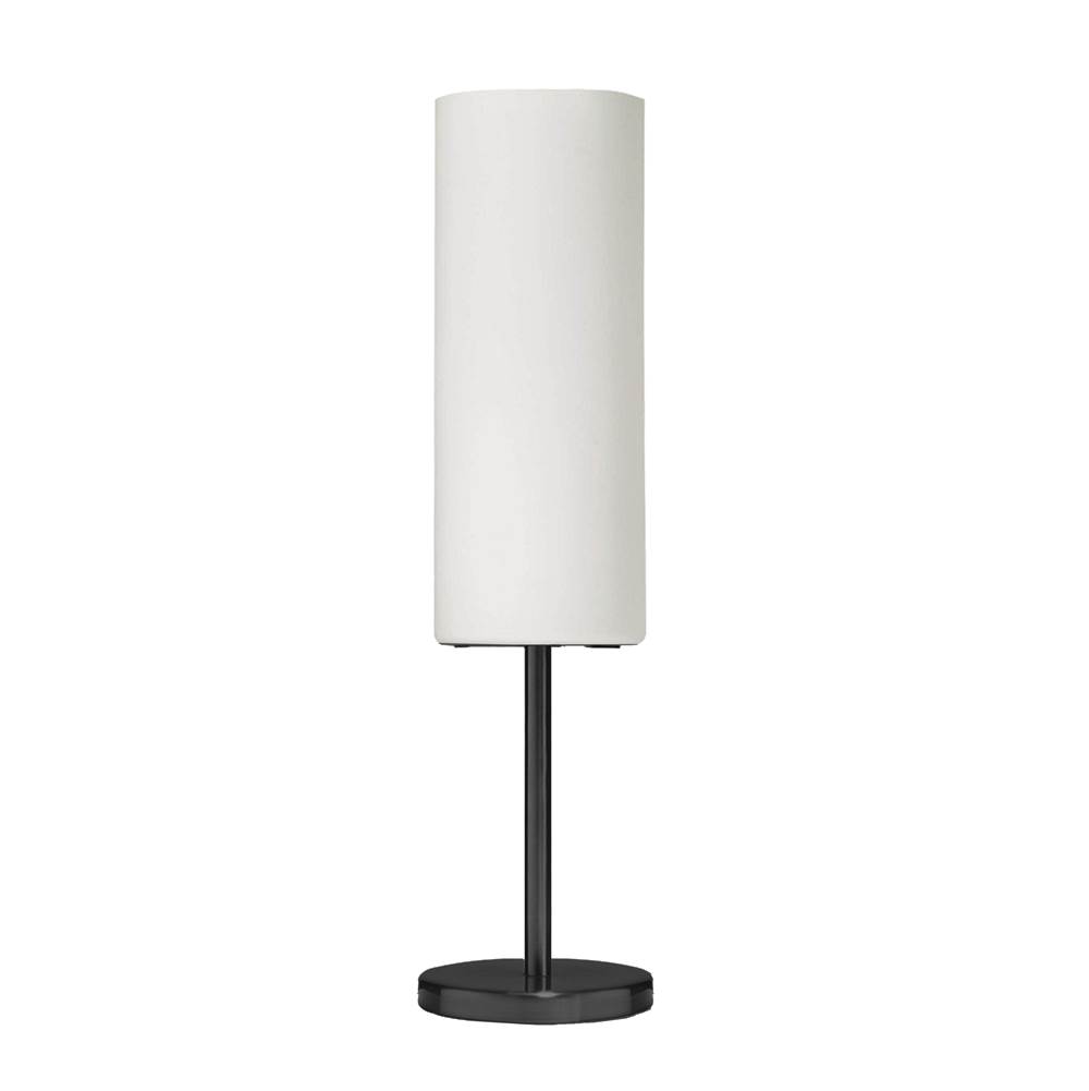 Dainolite 1LT Incandescent Table Lamp, MB w/ WH Glass