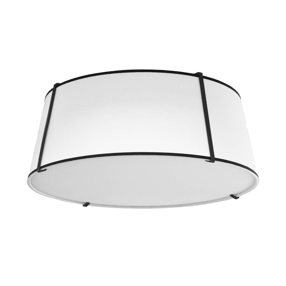 Dainolite 4LT Trapezoid Flush Mount, MB with WH Shade