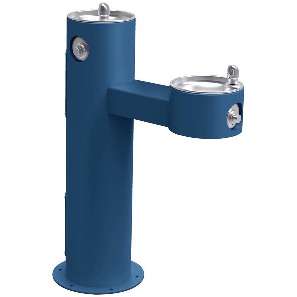 Elkay Outdoor Fountain Bi-Level Pedestal Non-Filtered, Non-Refrigerated Freeze Resistant Blue
