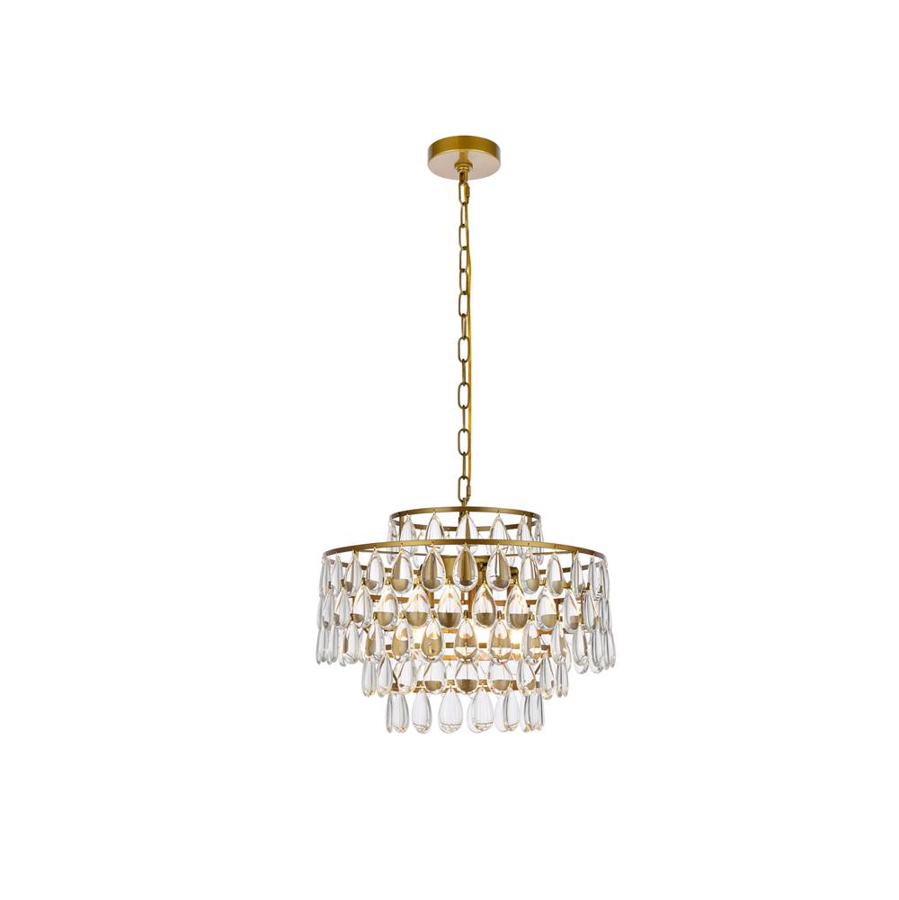 Elegant Lighting Mila 18 Inch Pendant In Brass