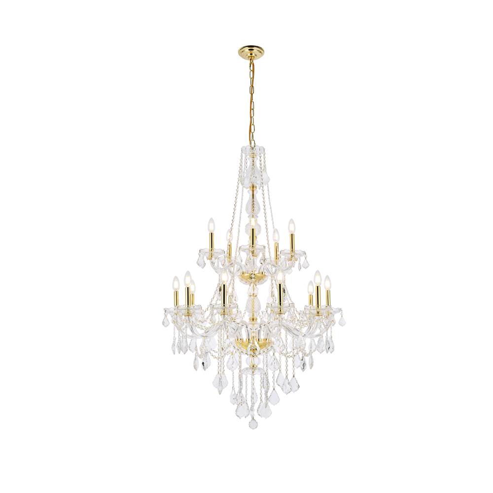 Elegant Lighting Verona 15 light Gold Chandelier Clear Royal Cut Crystal