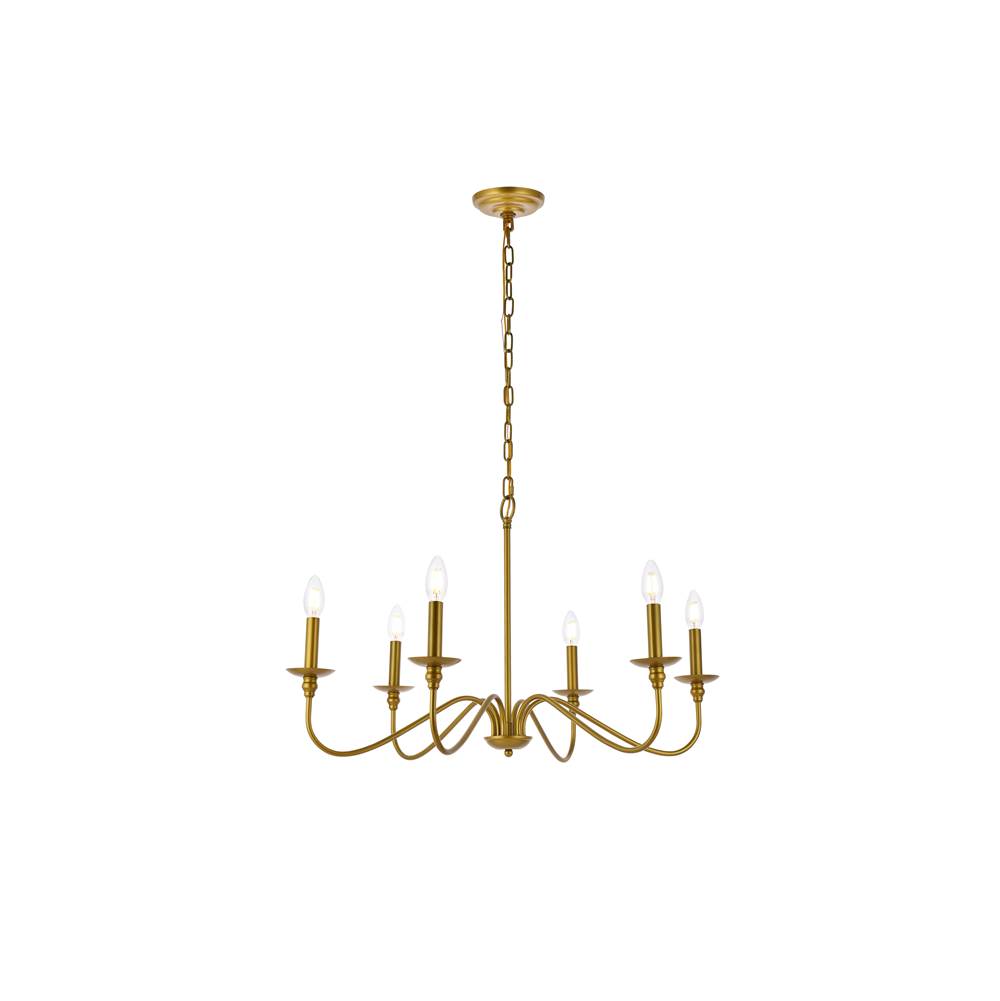 Elegant Lighting Rohan 30 inch chandelier in brass