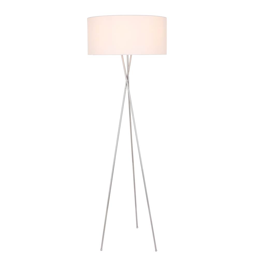 Elegant Lighting Cason 1 light Silver and White shade Floor lamp