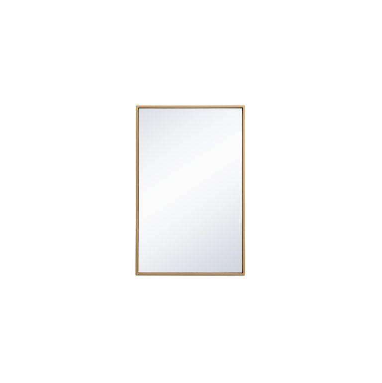 Elegant Lighting Metal Frame Rectangle Mirror 18X28 Inch In Brass