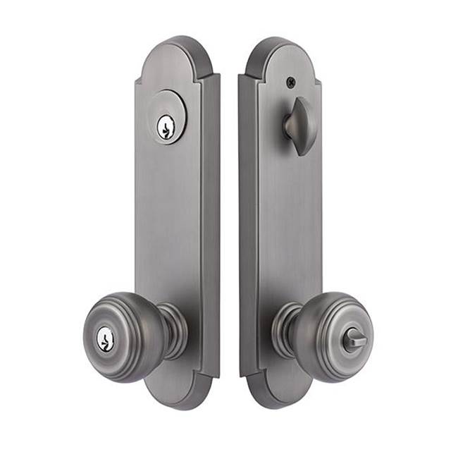 Emtek 2-PT Lock Key in Knb/Lvr Sgl Cyl, Annapolis Plate, Cortina Lever, LH, US19