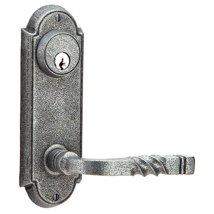 Emtek Dummy Pair Keyed, Sideplate Locksets No.5 3-5/8'' Center to Center Keyed, Savannah Knob, FBS