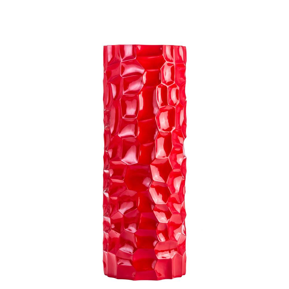 Finesse Decor Textured Honeycomb Vase // Red, 36''
