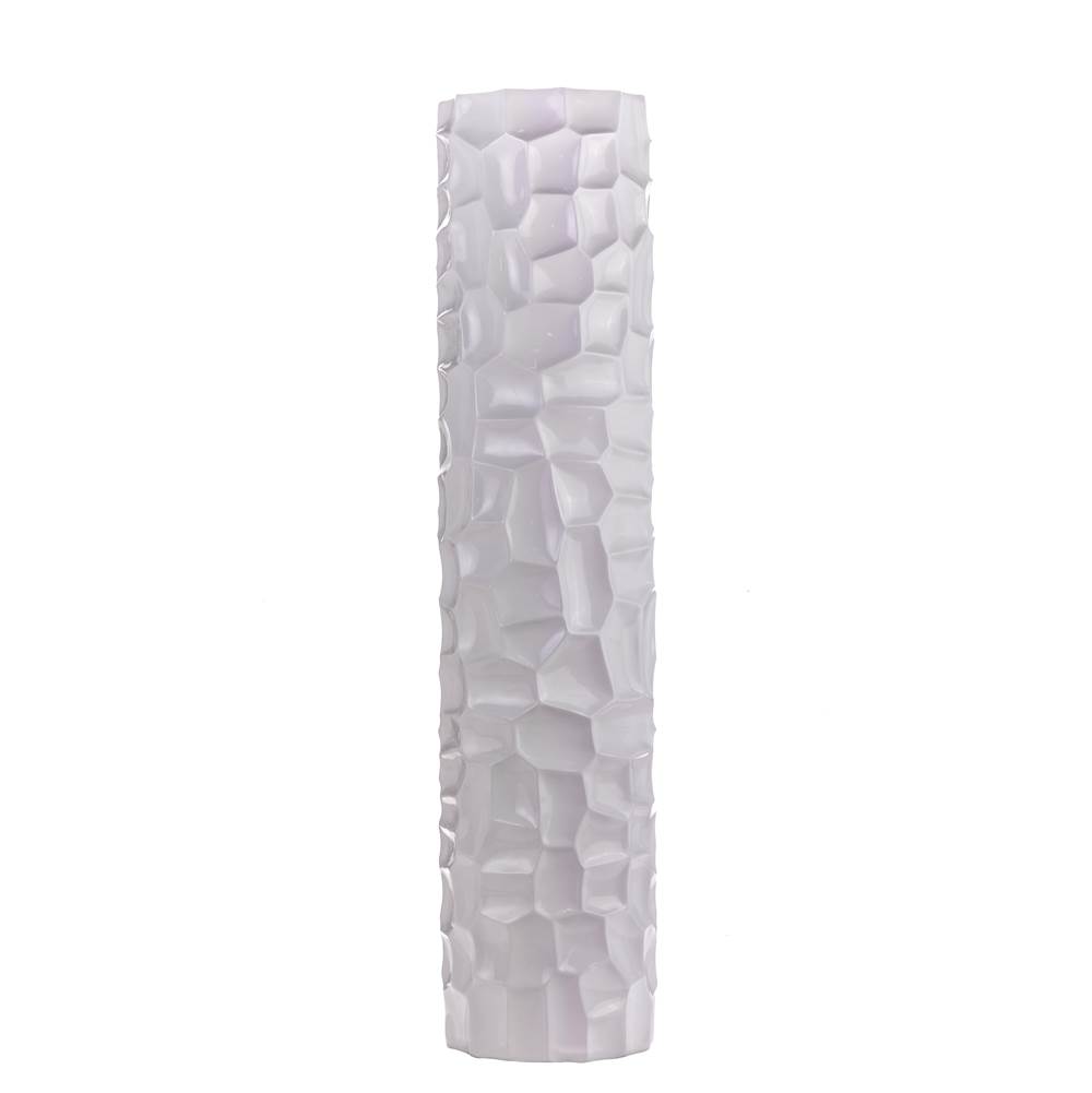 Finesse Decor Textured Honeycomb Vase // White, 52''