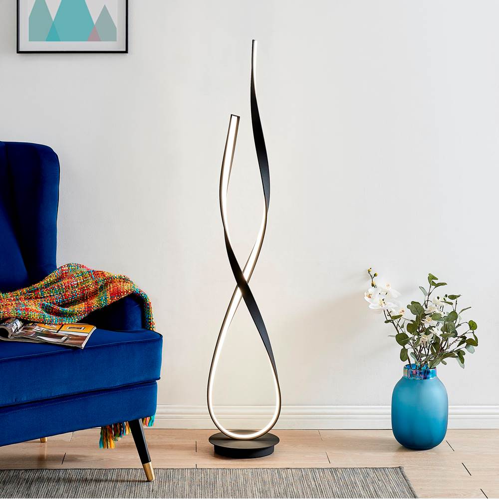 Finesse Decor Finesse Decor Matte Black Vienna LED 55'' Tall Floor Lamp // Dimmable