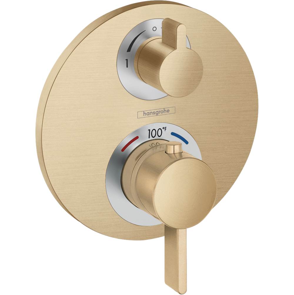 Hansgrohe Ecostat S Thermostatic Trim with Volume Control and Diverter in Brushed Bronze