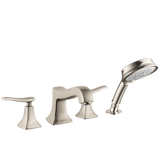 Hansgrohe Metris C 4-Hole Roman Tub Set Trim with 1.8 GPM Handshower in Brushed Nickel