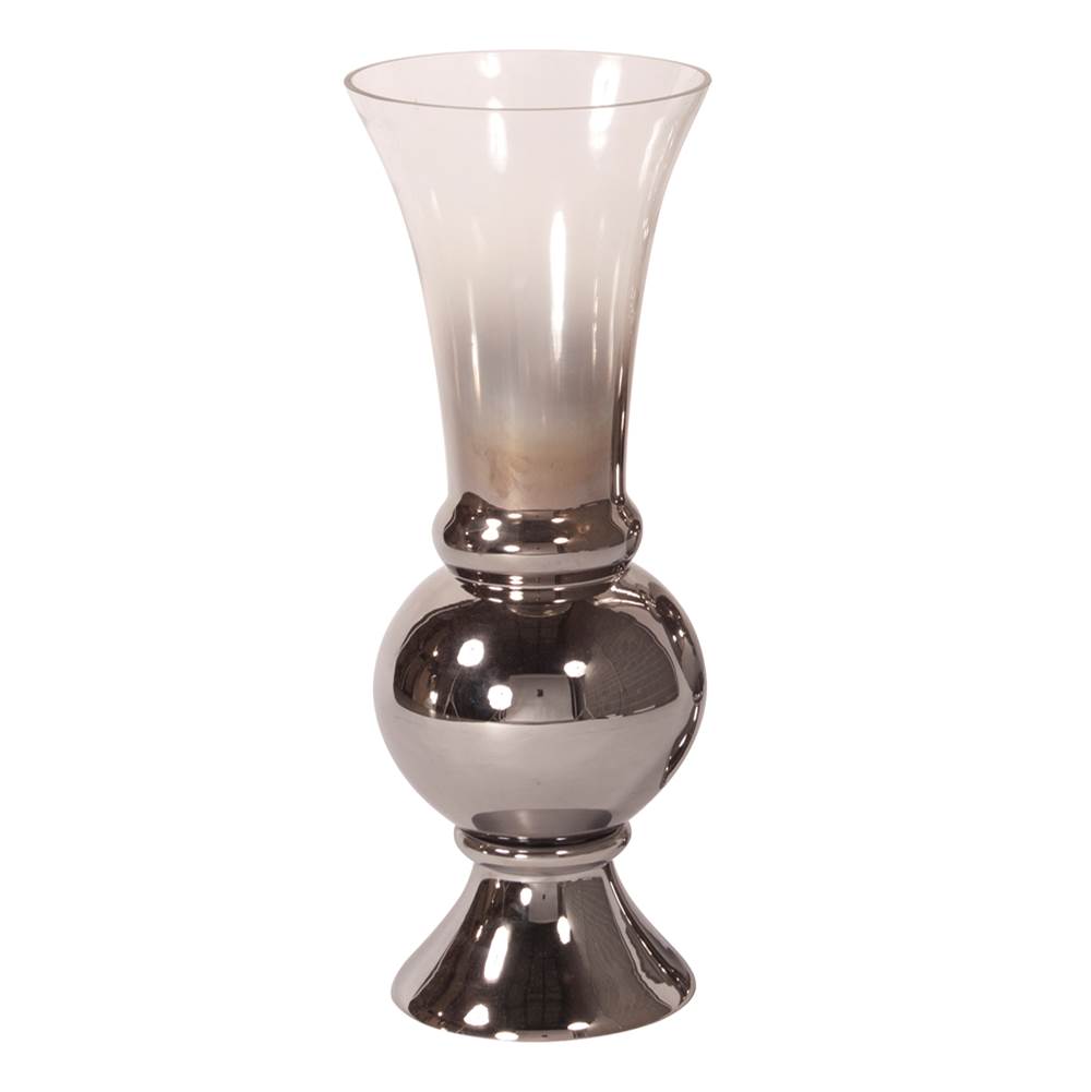 Howard Elliott Smokey Glass Fluted Small Vase