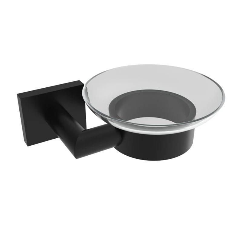 ICO Bath Crater Glass Soap Dish - Matte Black