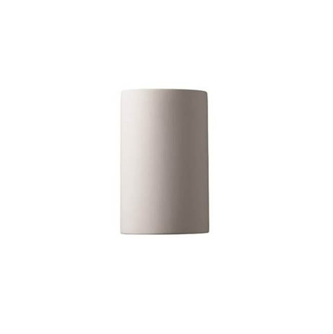 Justice Design Small Cylinder - Open Top and Bottom  in Matte White with Champagne Gold internal finish
