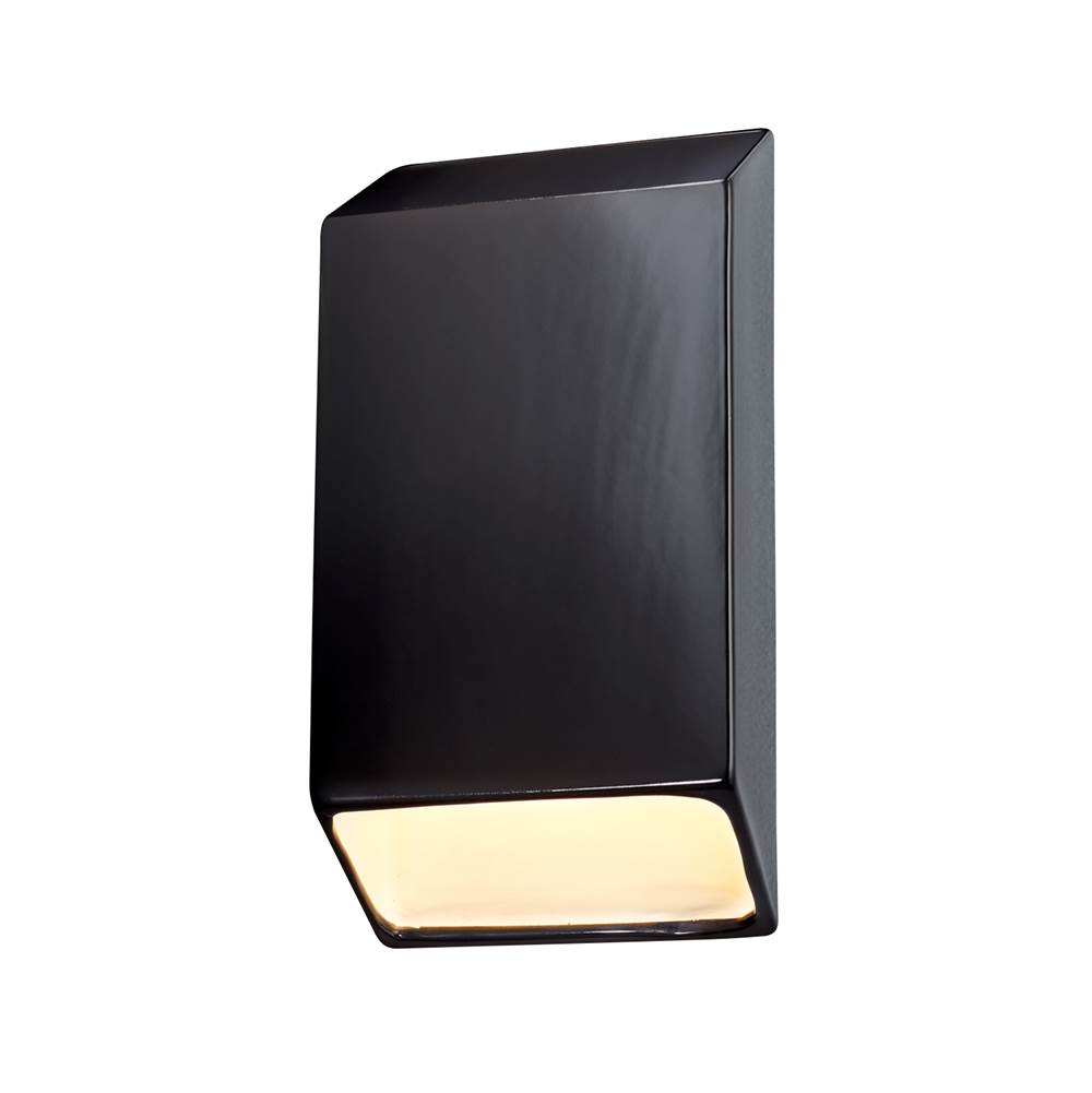 Justice Design Large ADA Tapered Rectangle LED Wall Sconce (Closed Top)