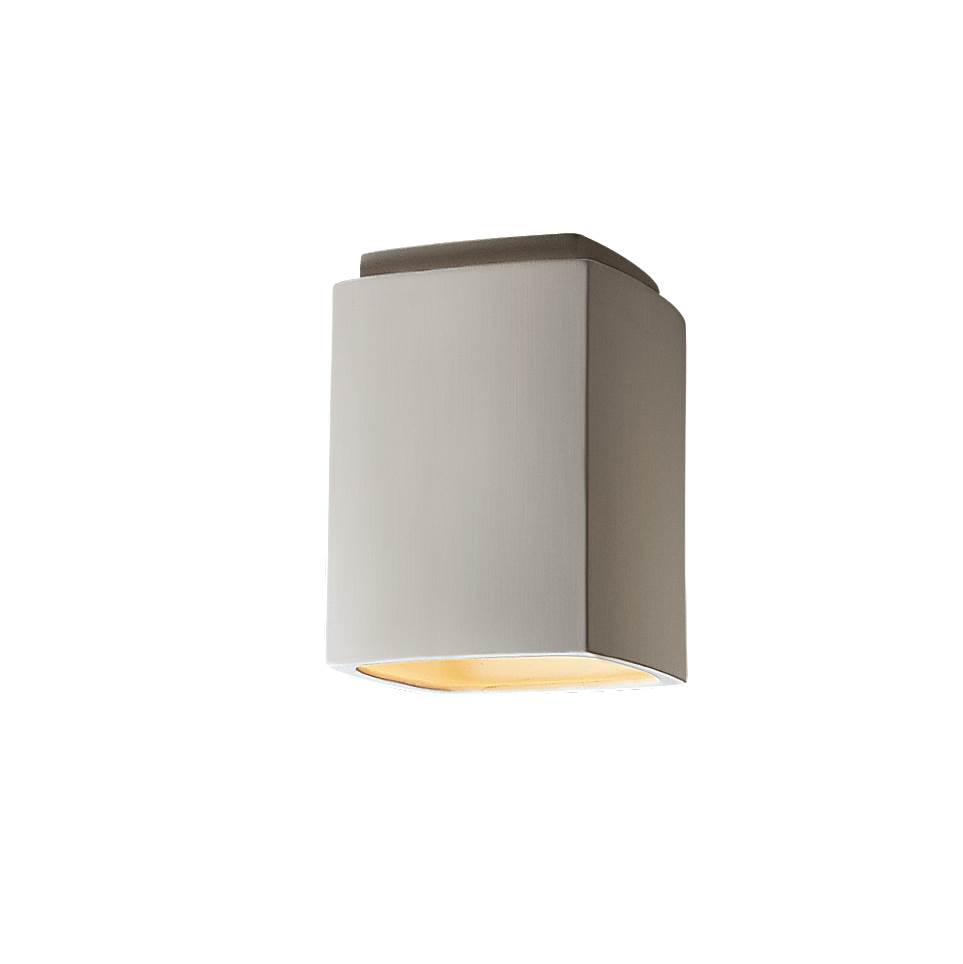 Justice Design Rectangle LED Flush-Mount in Midnight Sky with Matte White internal finish