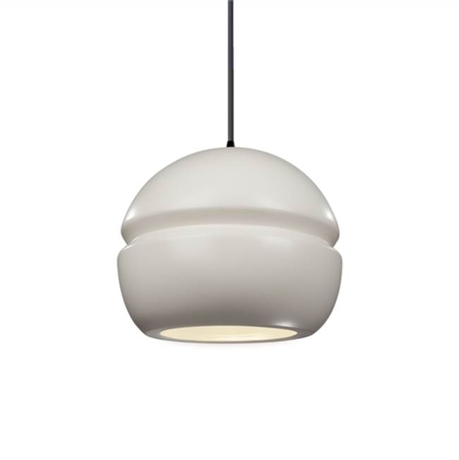 Justice Design Small Sphere 1-Light Pendant in Pewter Green