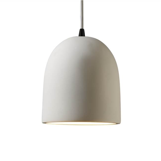 Justice Design Small Bell Pendant  in Gloss White