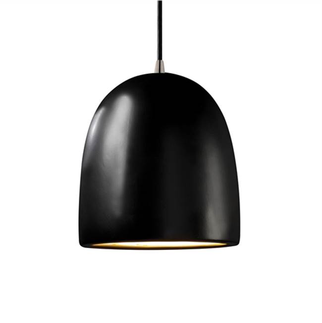 Justice Design Large Bell LED Pendant  in Bisque