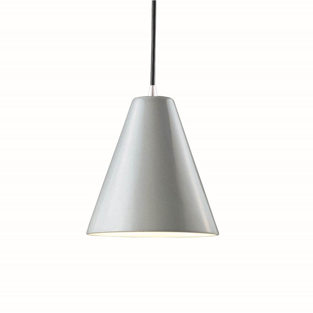 Justice Design Cone LED Pendant  in Gloss Grey