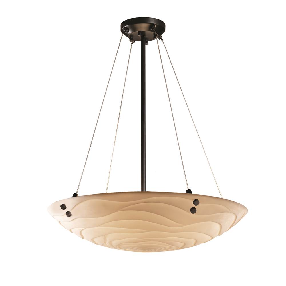 Justice Design 48'' Pendant Bowl w/ PAIR CYLINDRICAL FINIALS