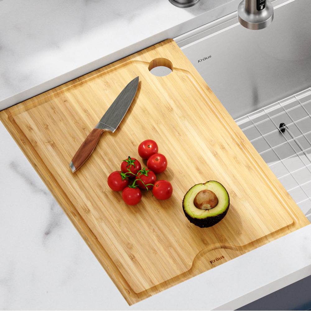 Kraus KRAUS Workstation Kitchen Sink 12 in. Solid Bamboo Cutting Board