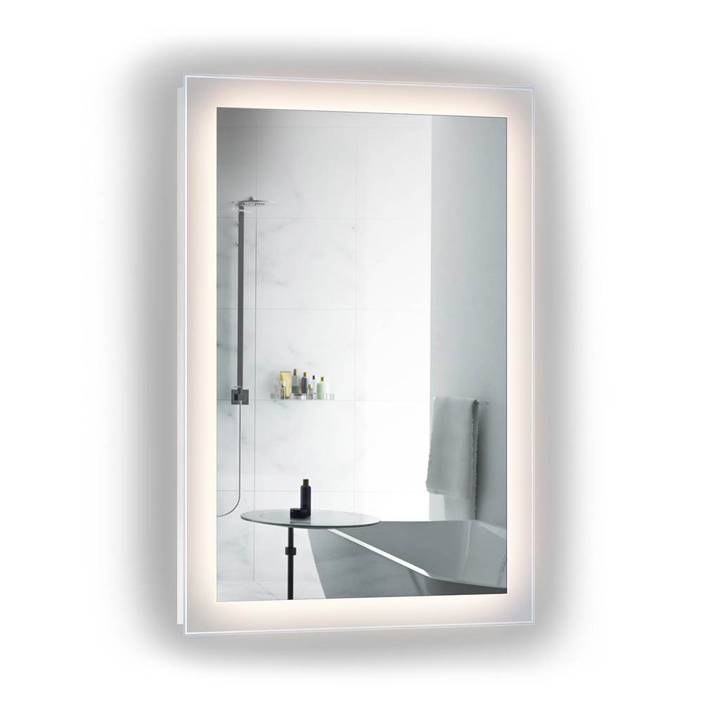 Krugg LED Lighted Bathroom Frame Mirror With Defogger Stella mirror 24'' x 36''