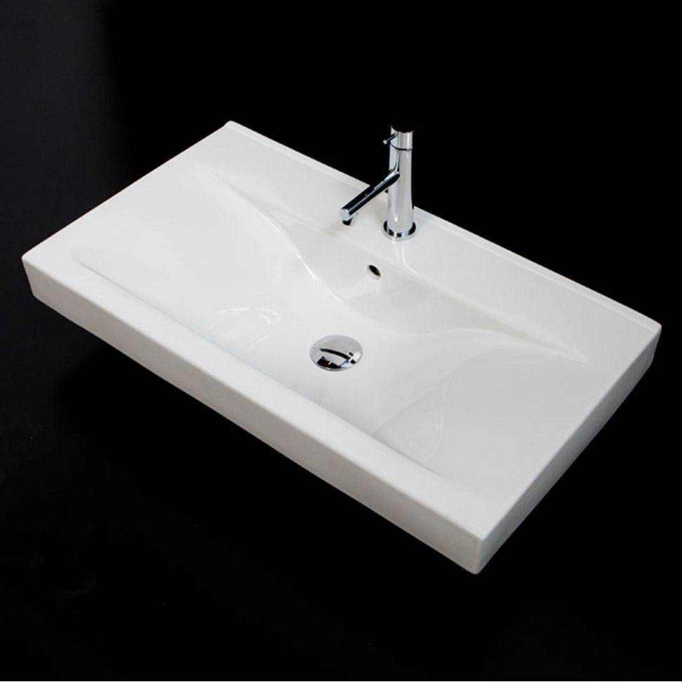 Lacava Vanity top porcelain Bathroom Sink with overflow.