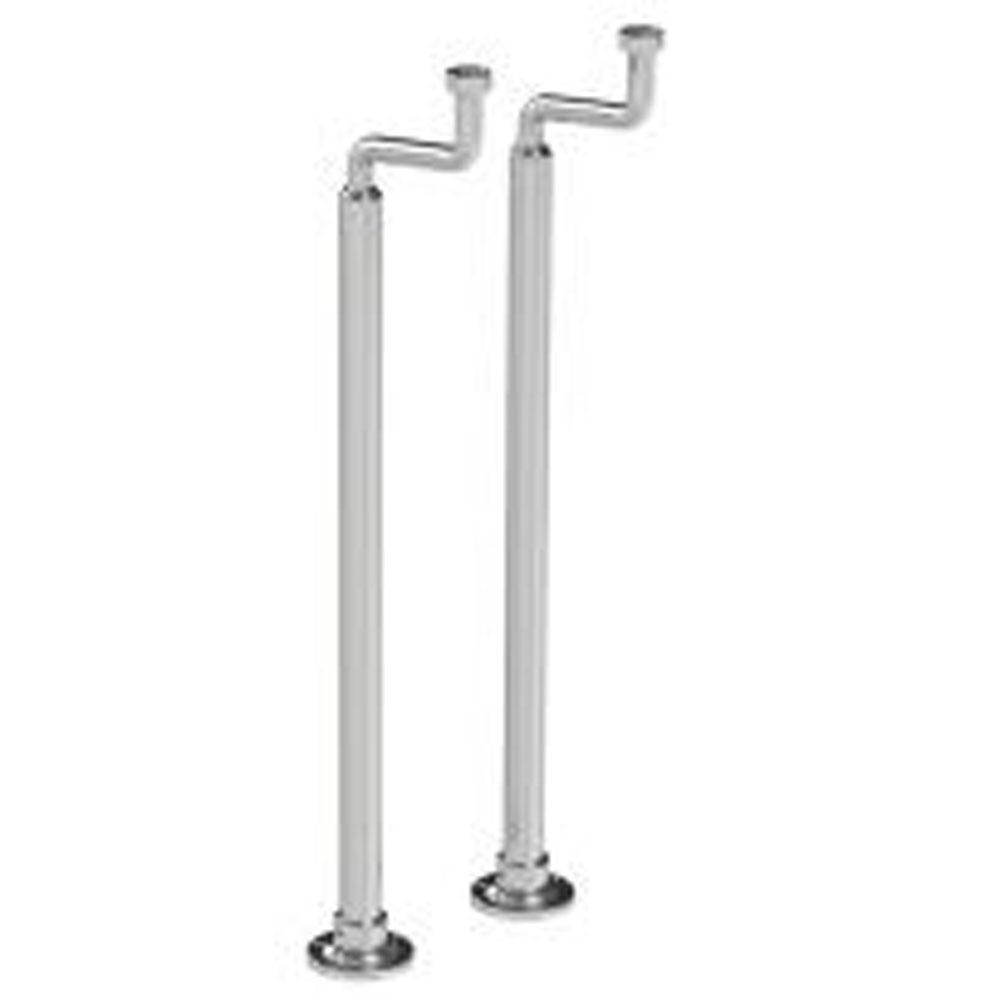 Lefroy Brooks Bath Standpipes With Extended Cranked Legs For Free Standing Applications To Suit R1-4212 Rough (PAIR), Silver Nickel